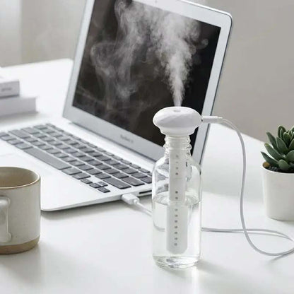 💧 Mini USB Cool Mist Portable Donut Humidifier, Unlimited Water Tank Small Desktop Mist Maker
