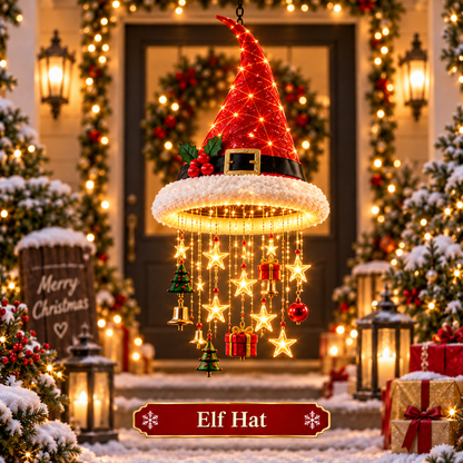 🎄 Premium Lighted Christmas Chandelier ✨ Festive Hanging Holiday Decor with Warm Glowing Lights