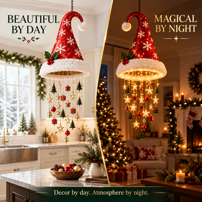 🎄 Premium Lighted Christmas Chandelier ✨ Festive Hanging Holiday Decor with Warm Glowing Lights