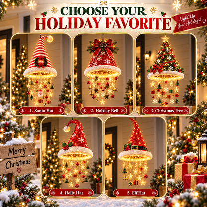 🎄 Premium Lighted Christmas Chandelier ✨ Festive Hanging Holiday Decor with Warm Glowing Lights