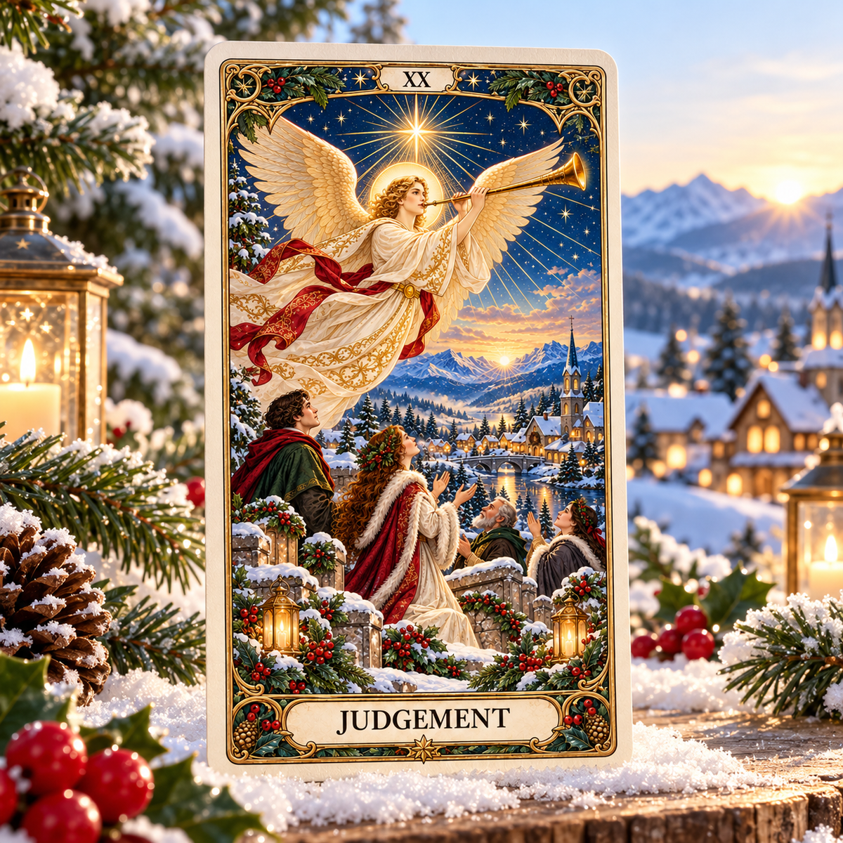 🔮Christmas Tarot Deck – 78 Festive Cards with Guidebook & 12-Day Reflection Guide