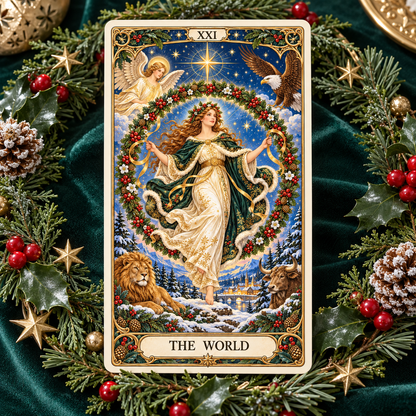 🔮Christmas Tarot Deck – 78 Festive Cards with Guidebook & 12-Day Reflection Guide