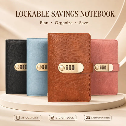 💰 Lockable A6 Savings Notebook with 3-Digit Combination Lock