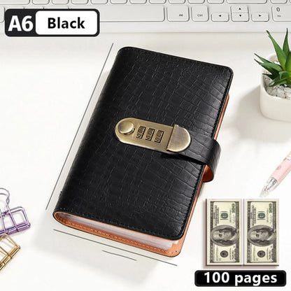 💰 Lockable A6 Savings Notebook with 3-Digit Combination Lock