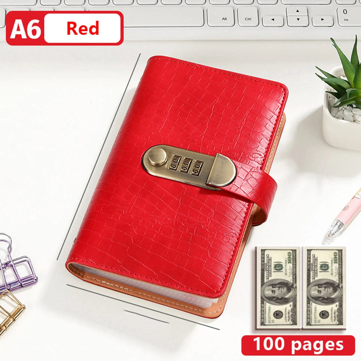 💰 Lockable A6 Savings Notebook with 3-Digit Combination Lock