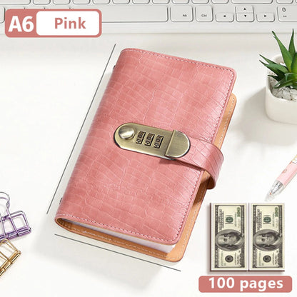 💰 Lockable A6 Savings Notebook with 3-Digit Combination Lock