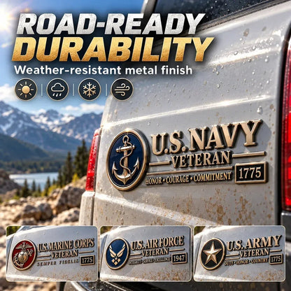 US🎖️ Veteran Honor 3D Metal Car Emblem – A Tribute to Service & Pride