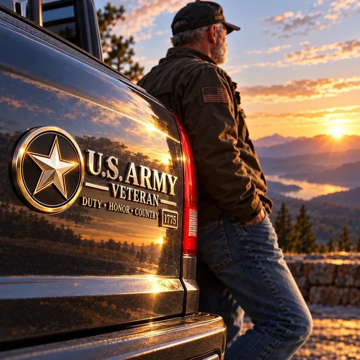 US🎖️ Veteran Honor 3D Metal Car Emblem – A Tribute to Service & Pride