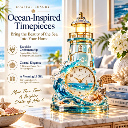 🌊 Coastal Glow Crystal Clock Collection — Bring the Beauty of the Sea Home ✨