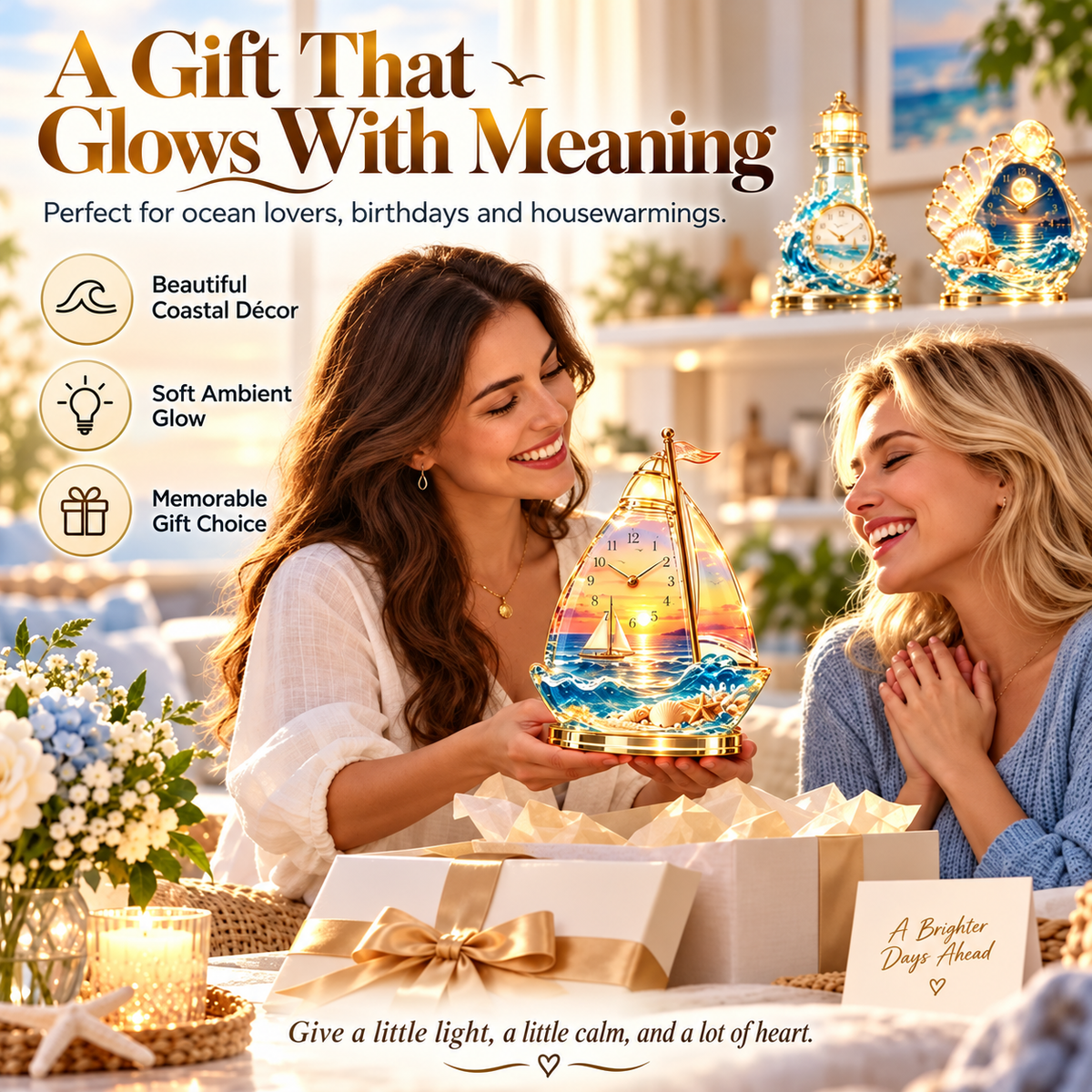 🌊 Coastal Glow Crystal Clock Collection — Bring the Beauty of the Sea Home ✨