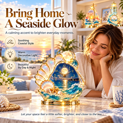 🌊 Coastal Glow Crystal Clock Collection — Bring the Beauty of the Sea Home ✨