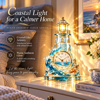 🌊 Coastal Glow Crystal Clock Collection — Bring the Beauty of the Sea Home ✨