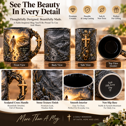✝️ 🎁 Jesus Walks With Me Mug – Heat-Reveal Christian Gift of Faith