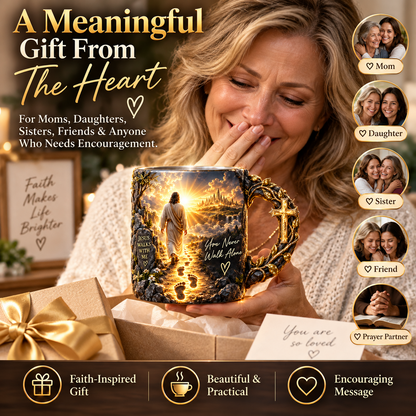 ✝️ 🎁 Jesus Walks With Me Mug – Heat-Reveal Christian Gift of Faith