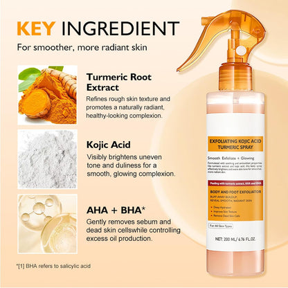 dht™⭐Peel Shot Kojic Acid & Turmeric Exfoliating Spray| Retinol Body & Face Spray for All Skin Types