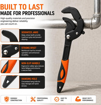 dht™⭐Multifunctional Fast Wrench – Heavy-Duty Adjustable Pipe Wrench
