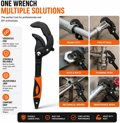 dht™⭐Multifunctional Fast Wrench – Heavy-Duty Adjustable Pipe Wrench