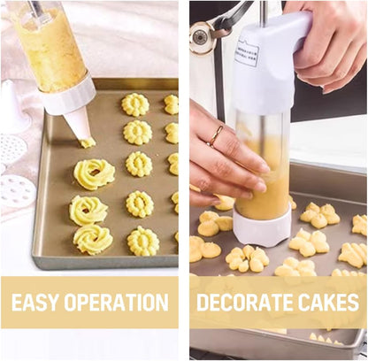 dht™⭐ Cookie Press Gun Set with 12 Discs & 6 Piping Tips | Spritz Cookie Maker for Baking & Decorating