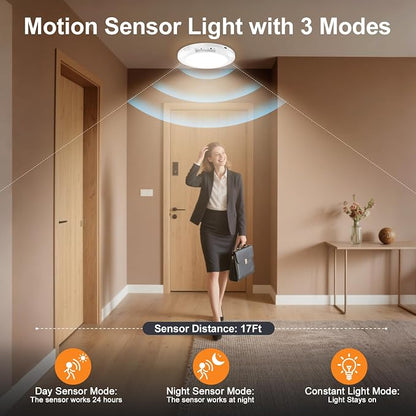 Magnetic 3-Color Rechargeable LED Ceiling Light with Remote