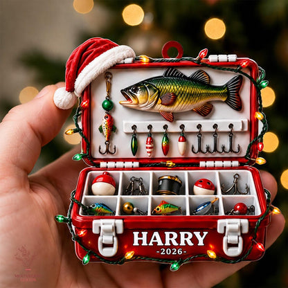 Fishing Tackle Box 3D Ornament For Fisherman, Dad Fishing Man Gifts