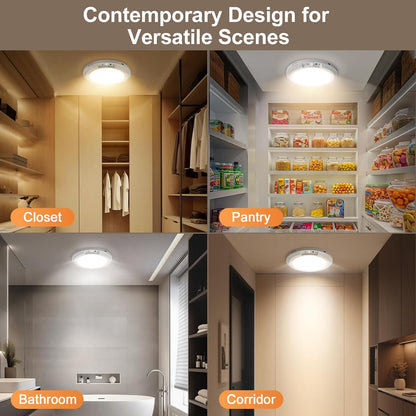Magnetic 3-Color Rechargeable LED Ceiling Light with Remote