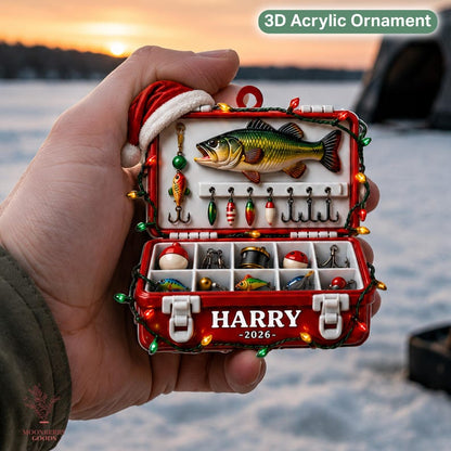 Fishing Tackle Box 3D Ornament For Fisherman, Dad Fishing Man Gifts
