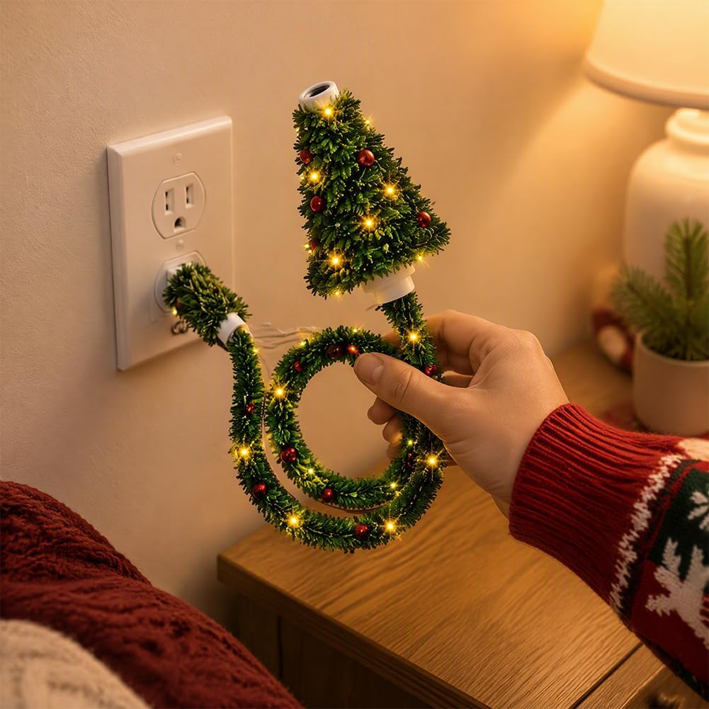 Christmas Tree Shape Projector Light, Dual Holiday Halloween & Christmas Pattern Projection Lamp for Home Party Decor