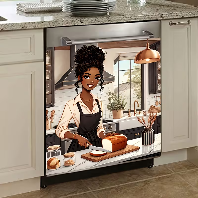 👻💀Reusable Halloween-Themed Magnetic Dishwasher Cover – Kitchen Decor for a Spooky Atmosphere