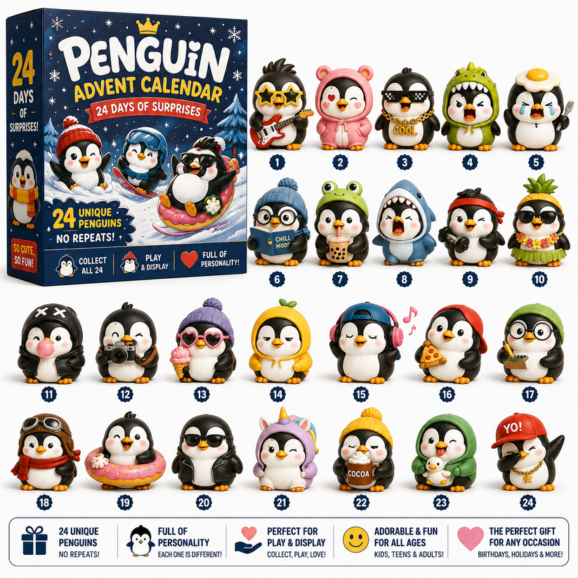  24 Days of Penguin Surprises Advent Calendar – 24 Unique Penguins, 3 Fun Editions