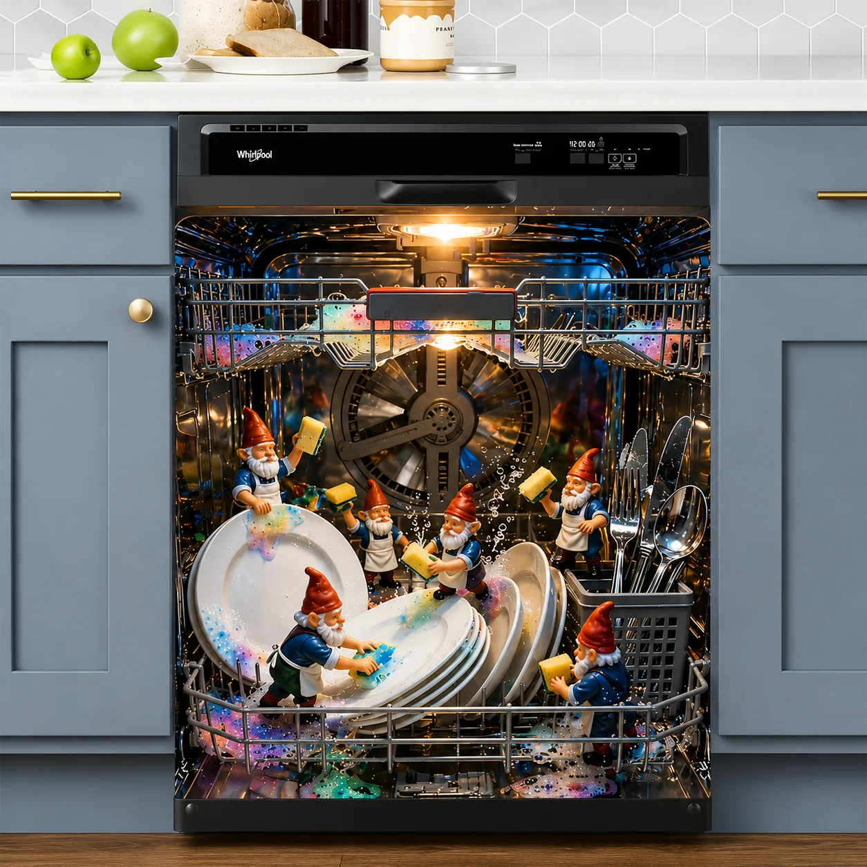 👻💀Reusable Halloween-Themed Magnetic Dishwasher Cover – Kitchen Decor for a Spooky Atmosphere