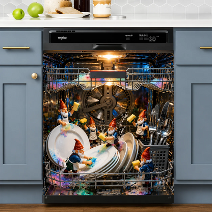 👻💀Reusable Halloween-Themed Magnetic Dishwasher Cover – Kitchen Decor for a Spooky Atmosphere