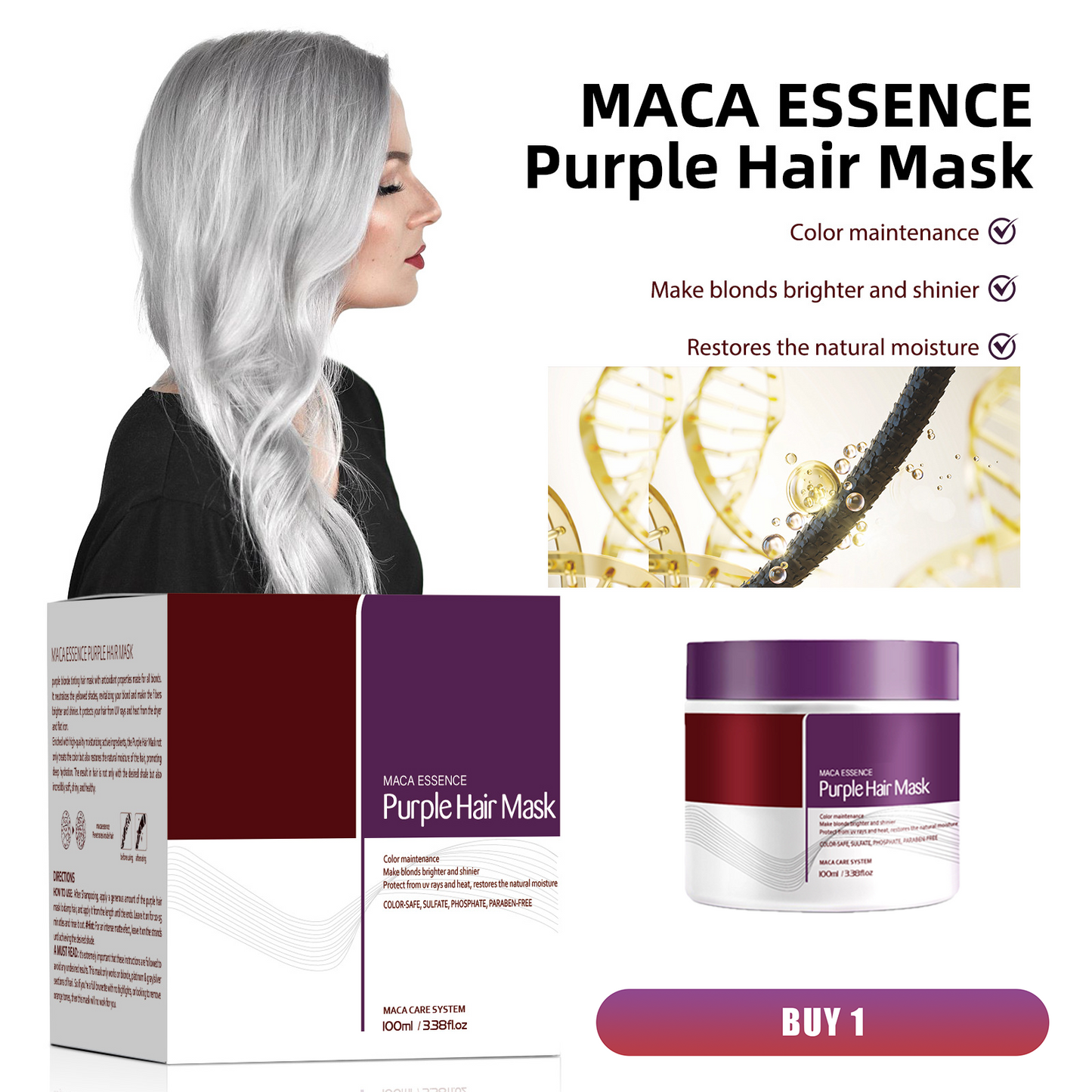 Purple Collagen Hair Care - Deep-nourishing, Dry/Damaged Hair