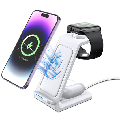 3-in-1 Wireless Charging Station with Apple Watch Charger