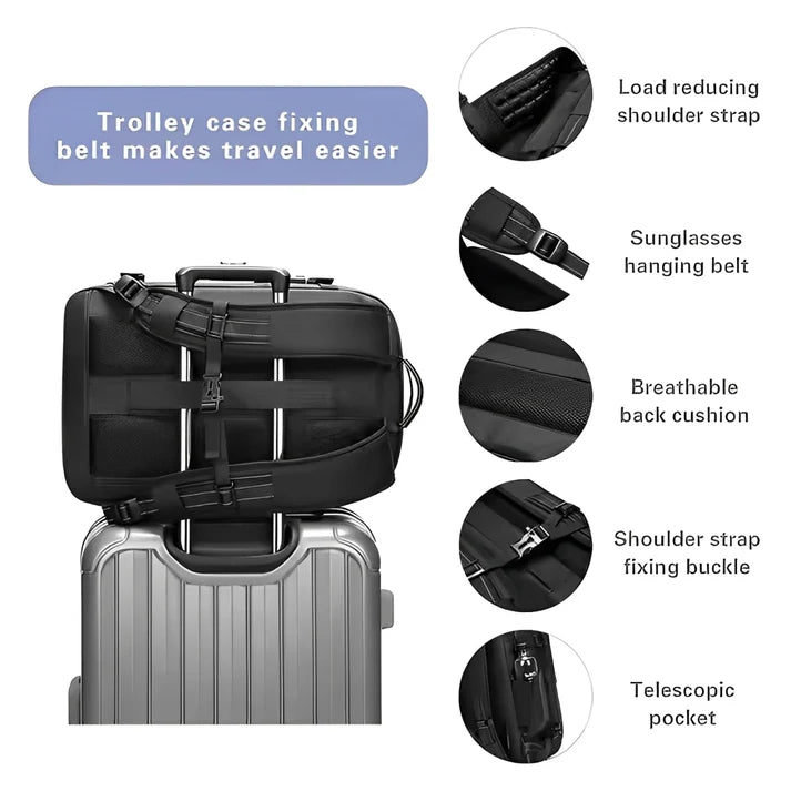 Expandable Large Capacity Backpack, Multifunctional Travel Business Laptop Backpack for Men Women