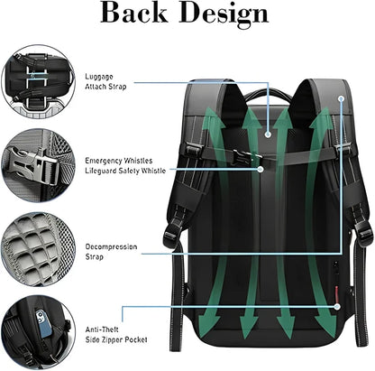Expandable Large Capacity Backpack, Multifunctional Travel Business Laptop Backpack for Men Women