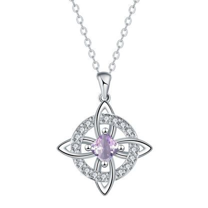 Mystical Birthstone Witches Knot Necklace – Natural Crystal 🔮💞Protect Your Loved Ones