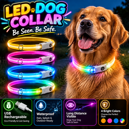 dht™⭐LED Light Up Dog Collar🌈Visible at a distance during the night
