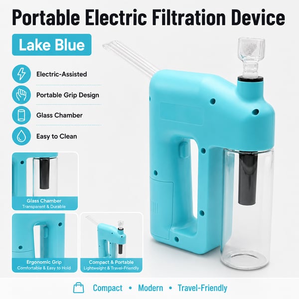  Portable Handheld Electric Filtration Device | Modern Glass Minimalist Design