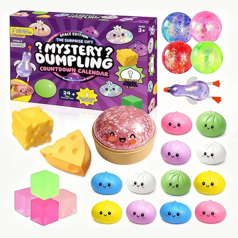 🎅2026 Christmas Squishy Advent Calendar - 24 Days Dumpling Squishies Toys