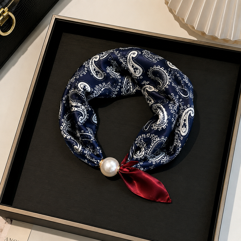 Effortless Glamour: Pop-On Pearl Necklace Scarf ✨