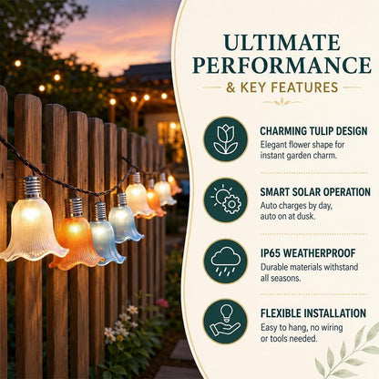 Solar Tulip Outdoor String Lights