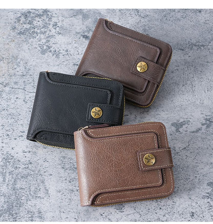 Vintage-Inspired Men’s Zip Wallet