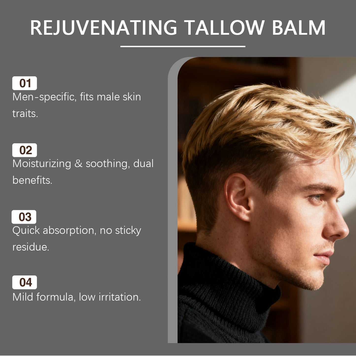 Wrinkle Defense Beef Tallow Balm for Men