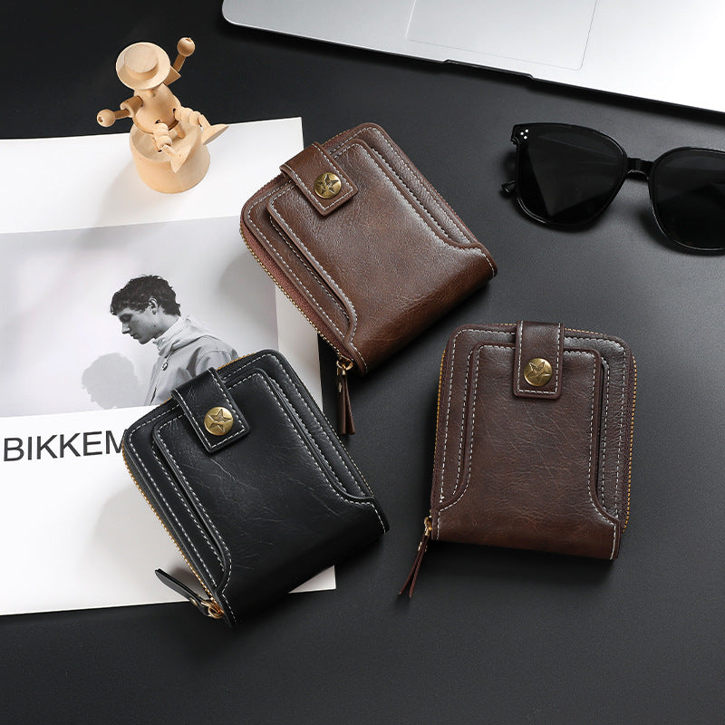 Vintage-Inspired Men’s Zip Wallet