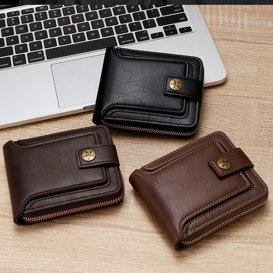 Vintage-Inspired Men’s Zip Wallet