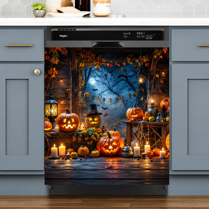 👻💀Reusable Halloween-Themed Magnetic Dishwasher Cover – Kitchen Decor for a Spooky Atmosphere