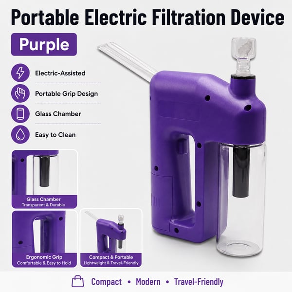  Portable Handheld Electric Filtration Device | Modern Glass Minimalist Design