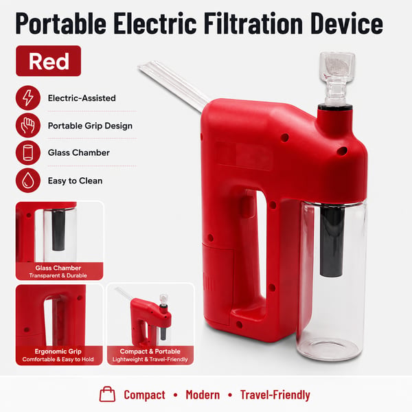 Portable Handheld Electric Filtration Device | Modern Glass Minimalist Design
