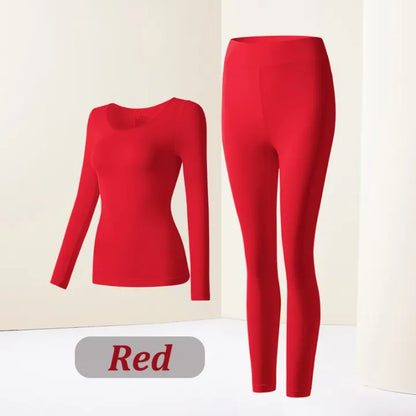 Women's Winter Thermal Underwear Seamless Solid Color Elastic Ultra-thin Long Sleeve – Hyaluronic Acid Infused for Skin Moisturizing