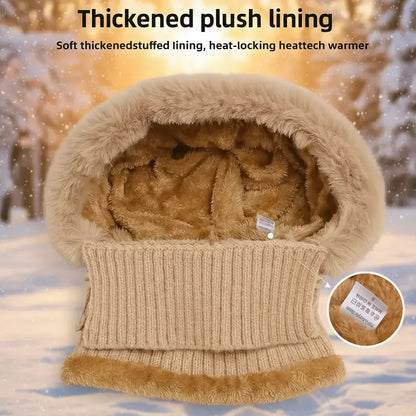 3 in 1 Winter Beanie Hat Scarf Mask Hat For Women